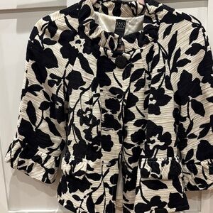 Saks Fifth Avenue Monochrome Floral Blazer